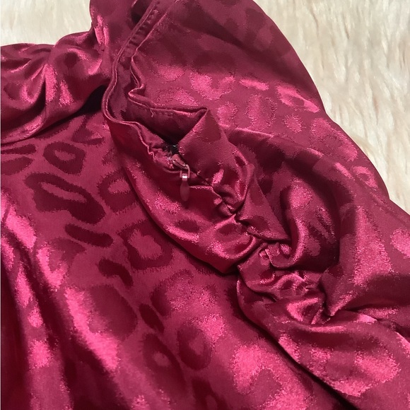 SHEIN Wine color print skirt with ruffles - Picture 7 of 7